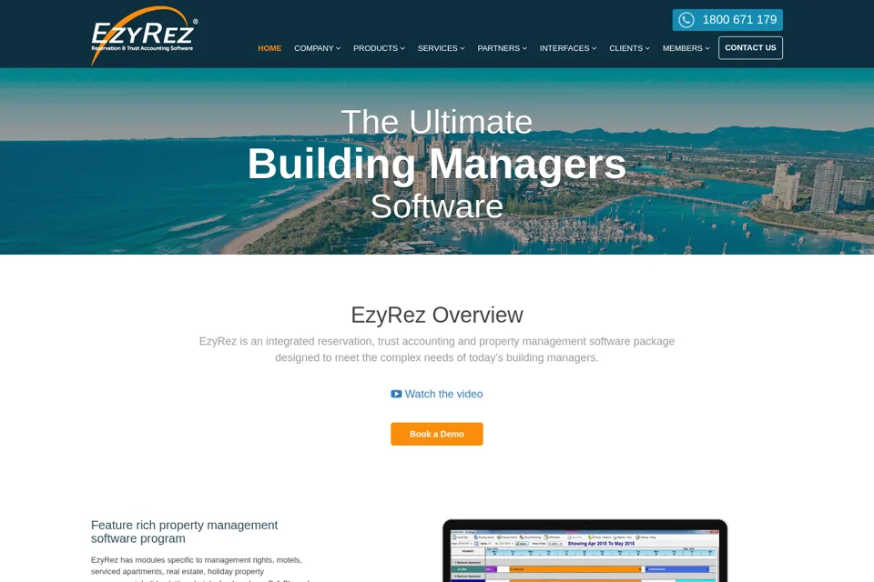 Aperçu de la landing page