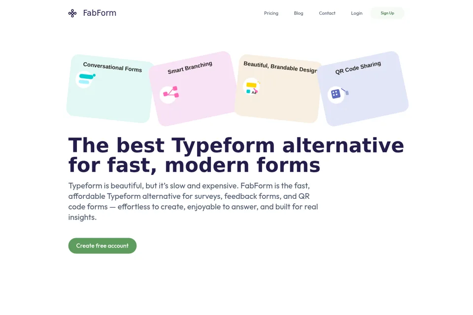 Aperçu de la landing page