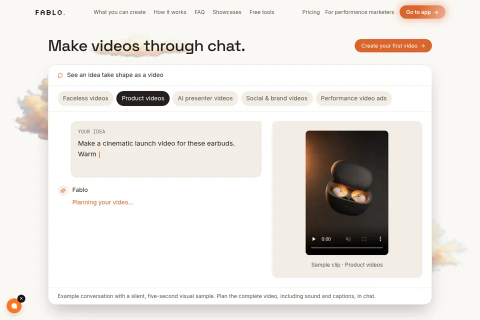 Aperçu de la landing page