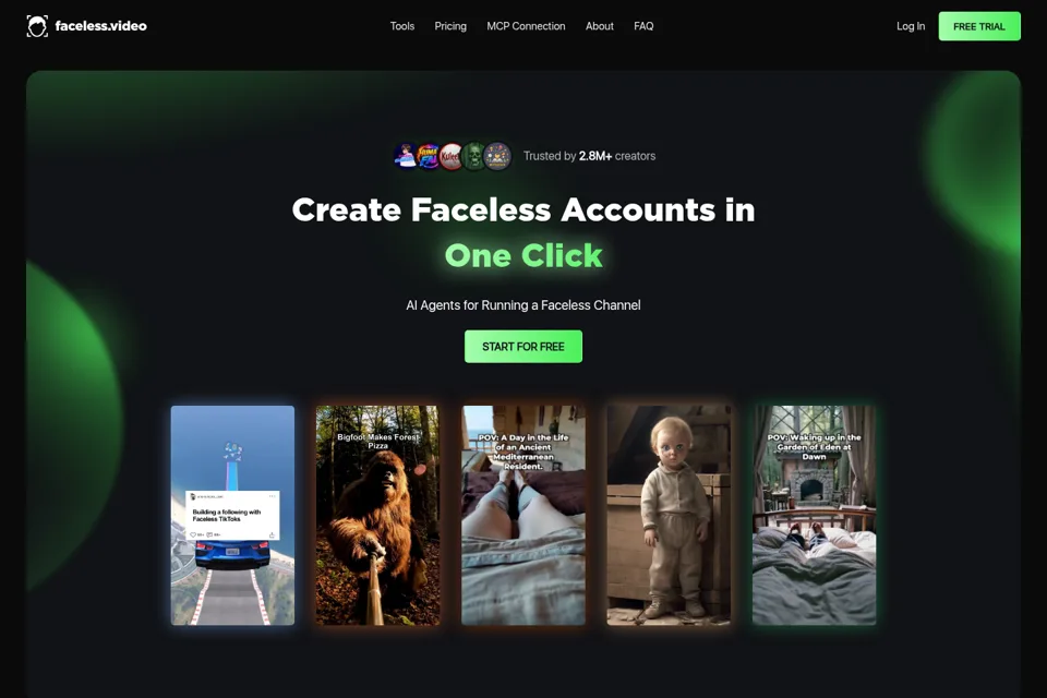 Aperçu de la landing page