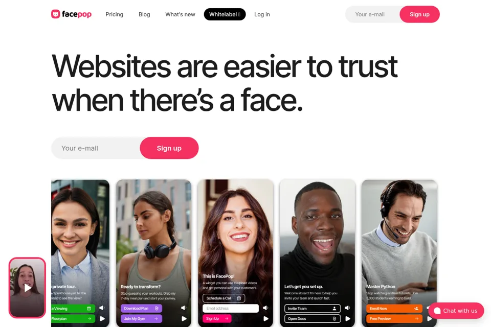Aperçu de la landing page
