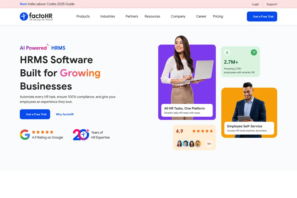 Aperçu de la landing page