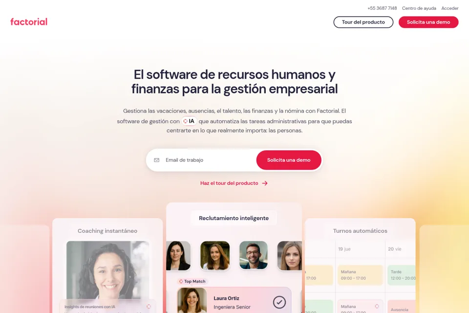 Aperçu de la landing page