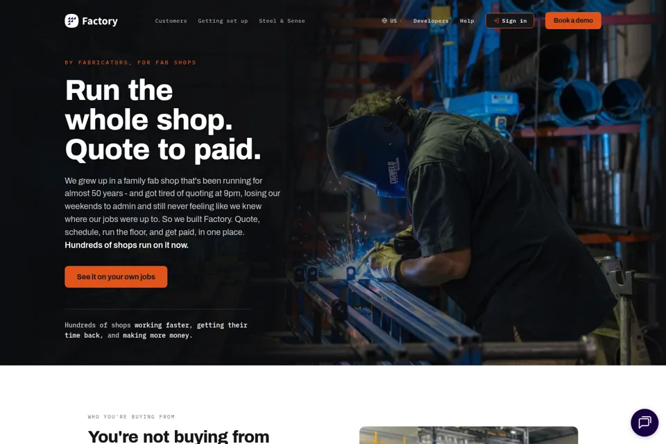 Aperçu de la landing page