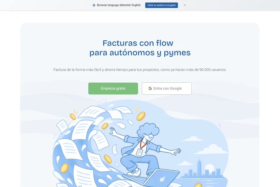 Aperçu de la landing page