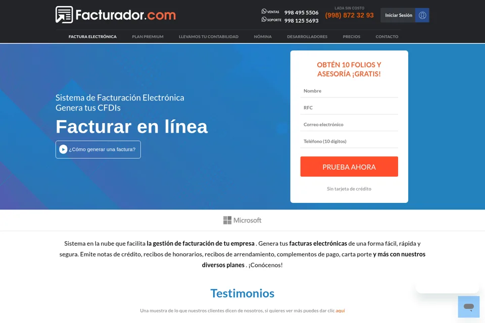 Aperçu de la landing page