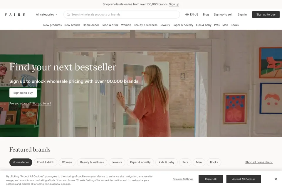 Aperçu de la landing page