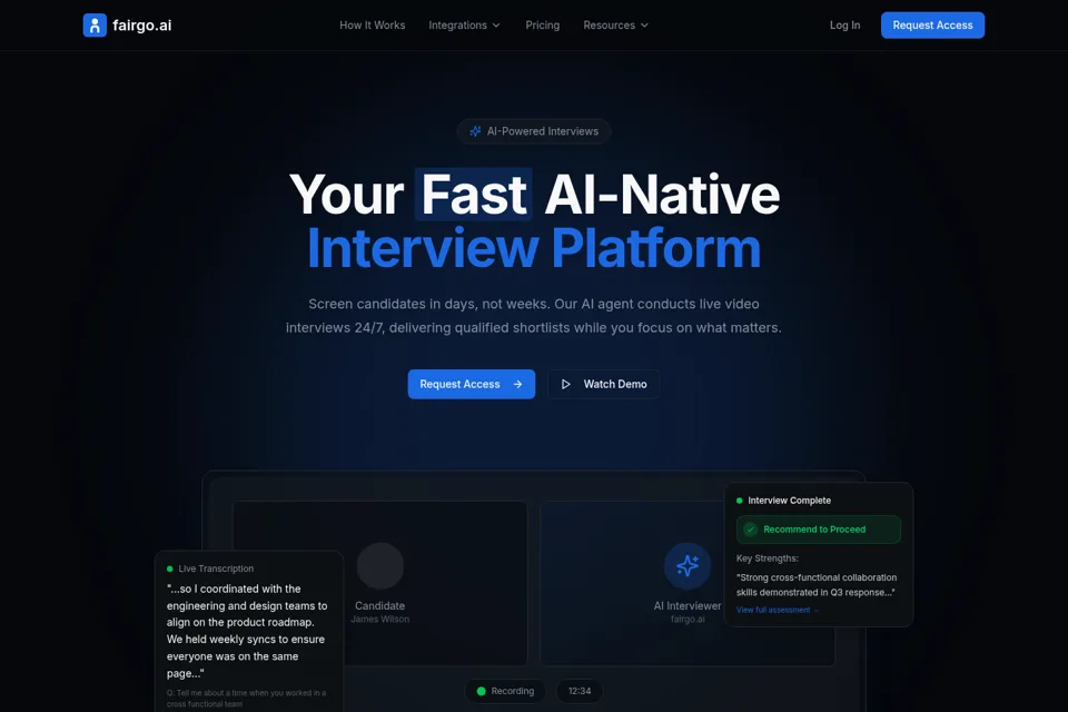 Aperçu de la landing page