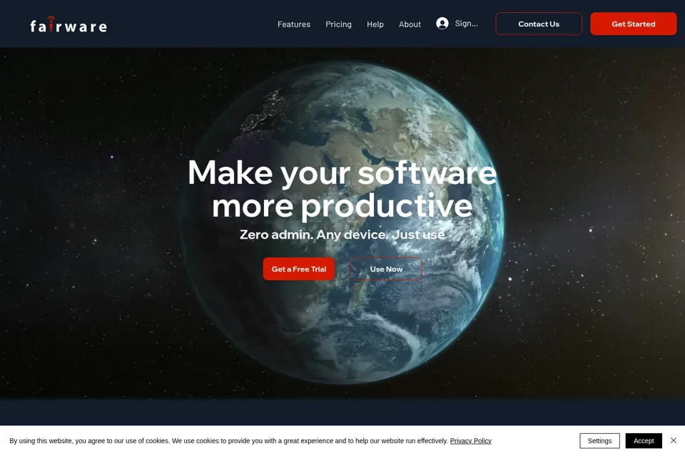 Aperçu de la landing page