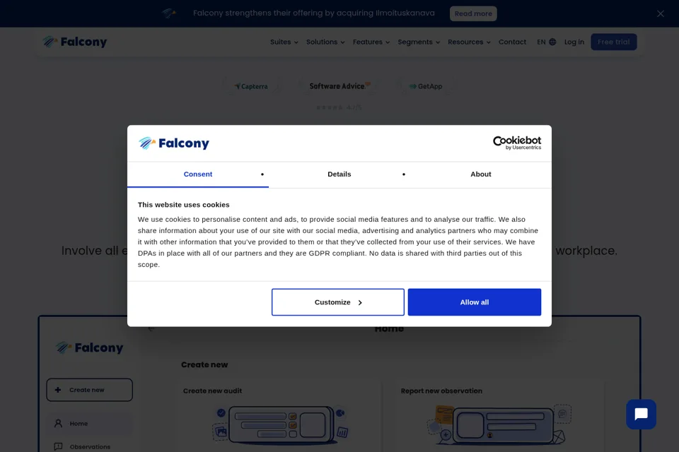 Aperçu de la landing page