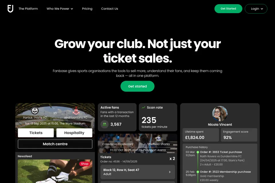 Aperçu de la landing page