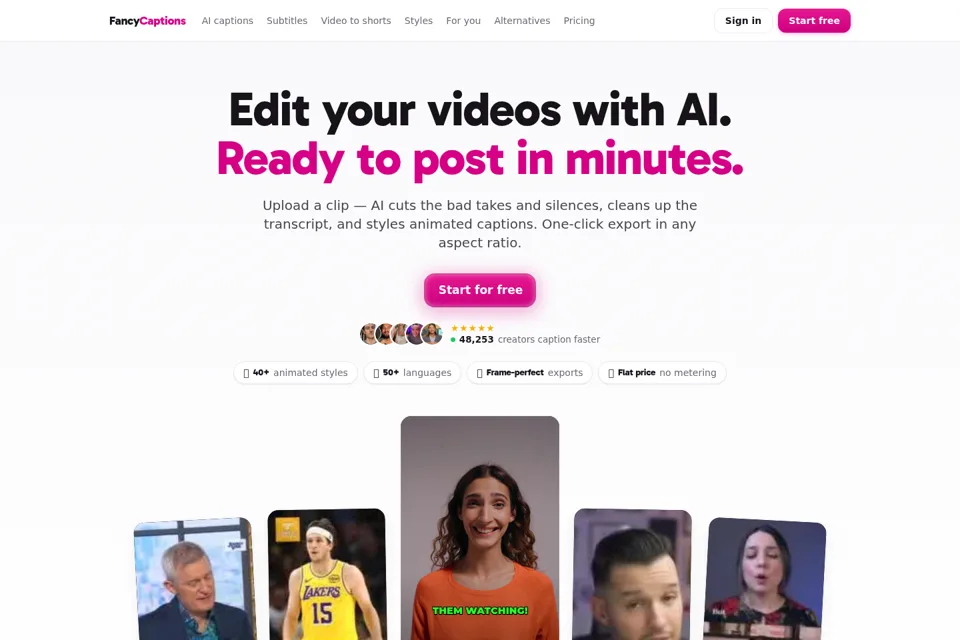 Aperçu de la landing page