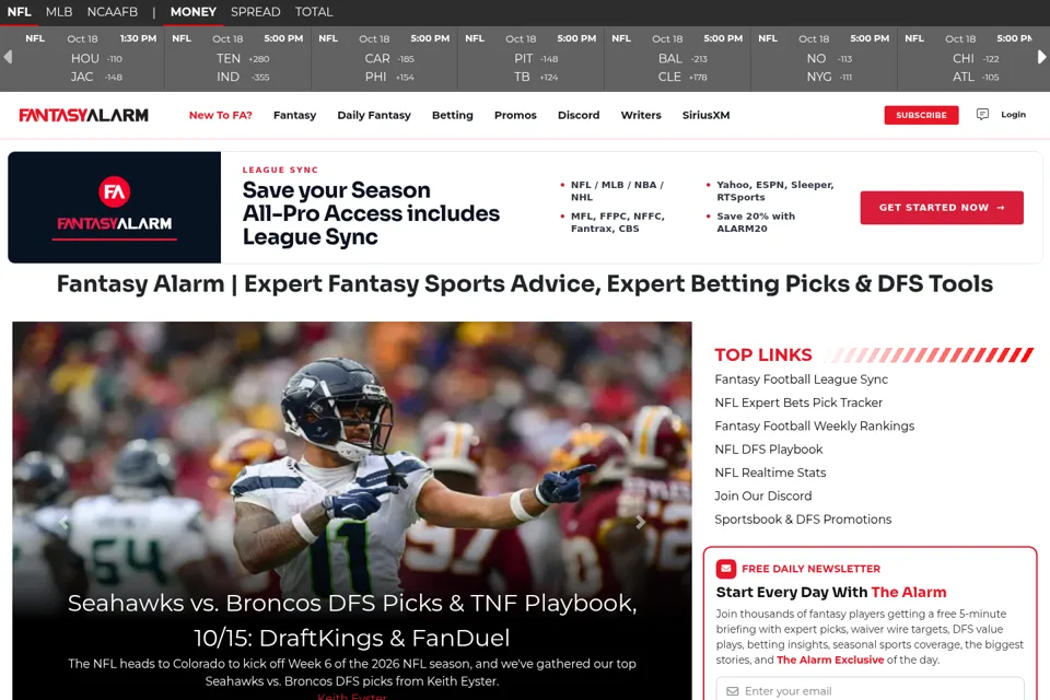 Aperçu de la landing page