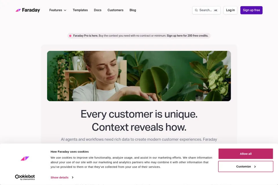 Aperçu de la landing page