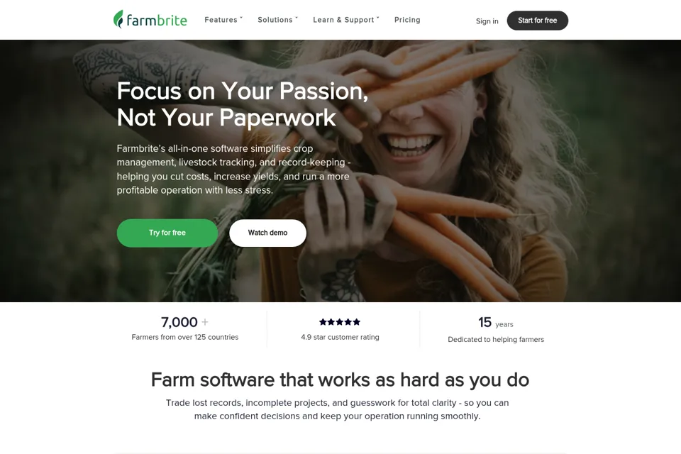 Aperçu de la landing page