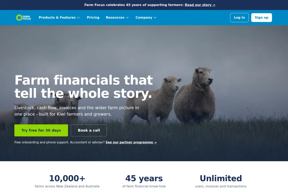 Aperçu de la landing page