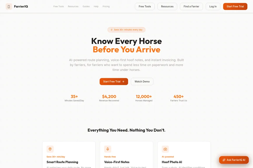 Aperçu de la landing page