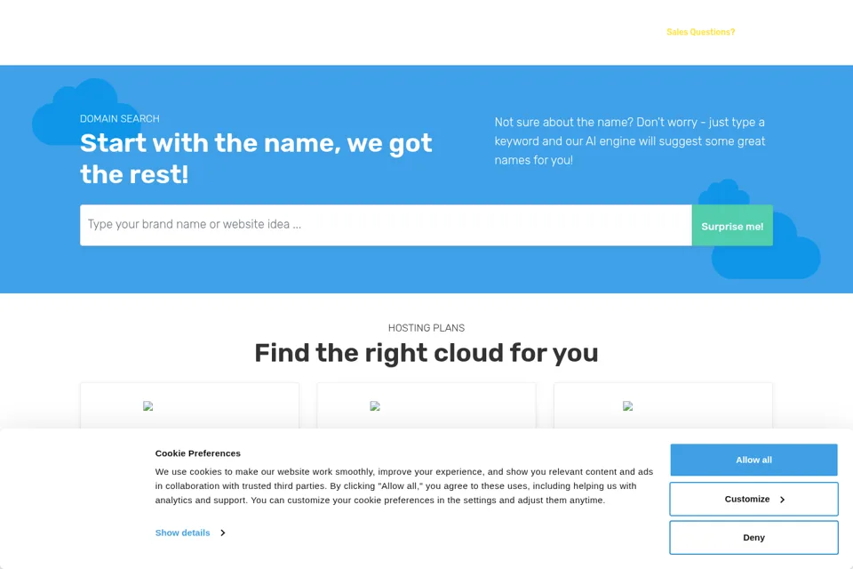 Aperçu de la landing page