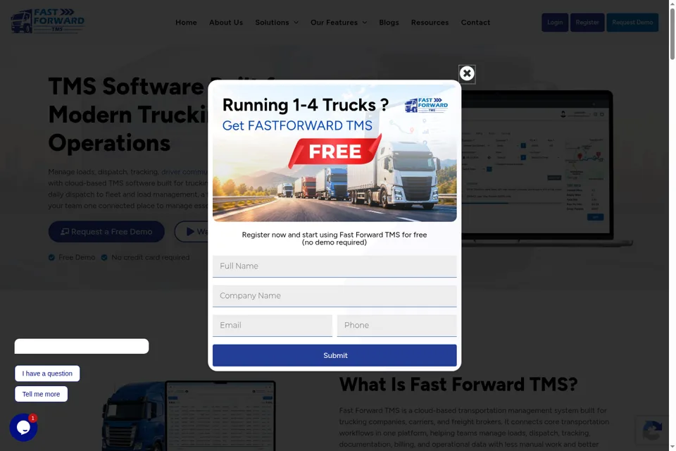 Aperçu de la landing page