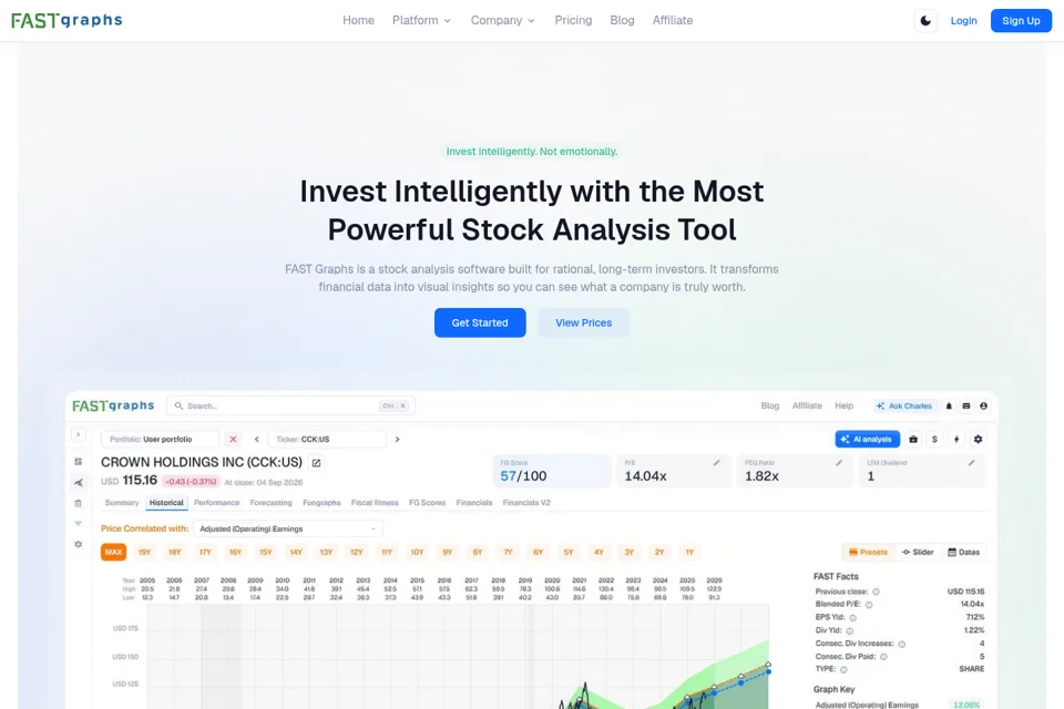 Aperçu de la landing page
