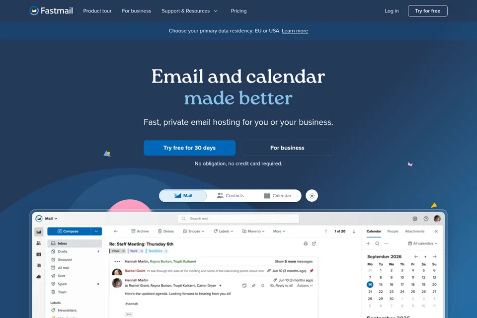 Aperçu de la landing page