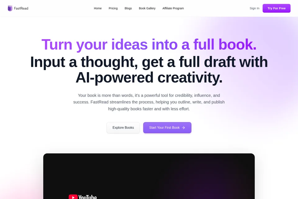 Aperçu de la landing page