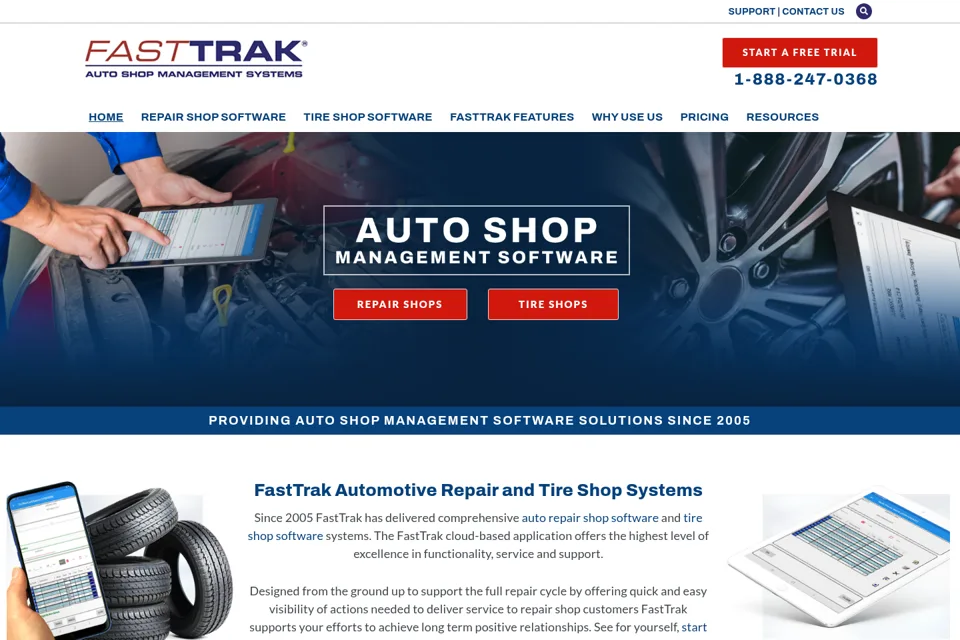 Aperçu de la landing page