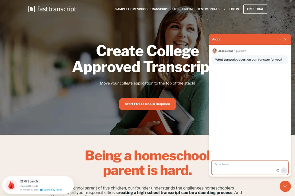 Landing page preview