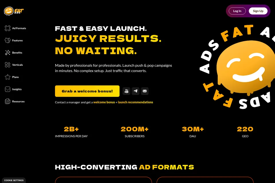 Aperçu de la landing page