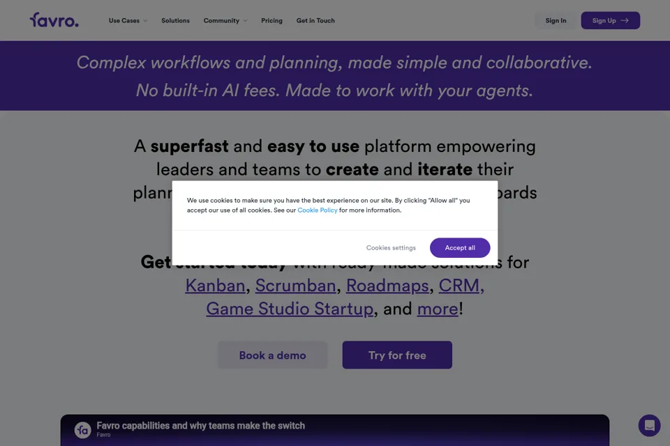 Aperçu de la landing page