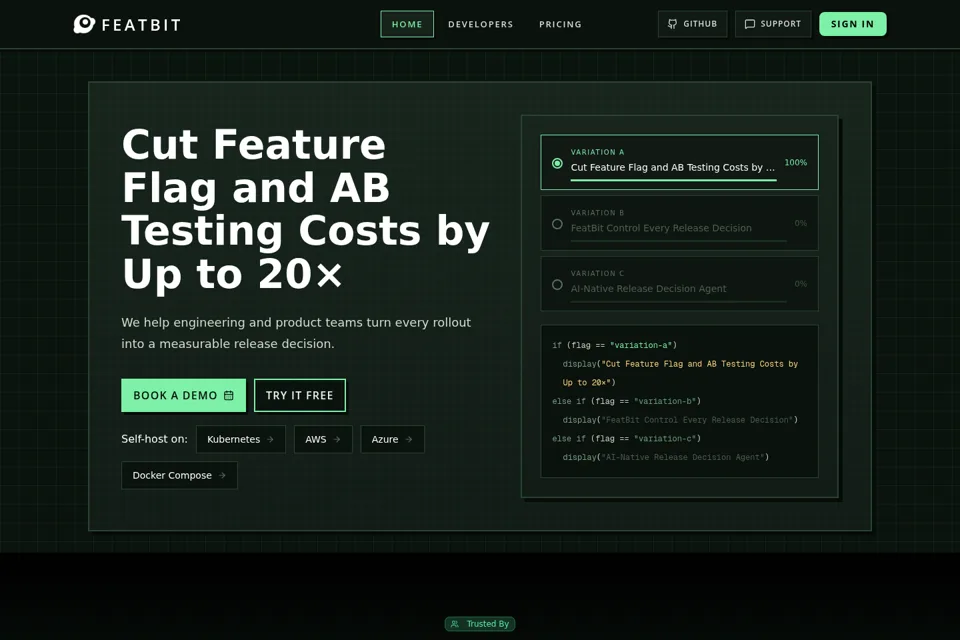 Aperçu de la landing page