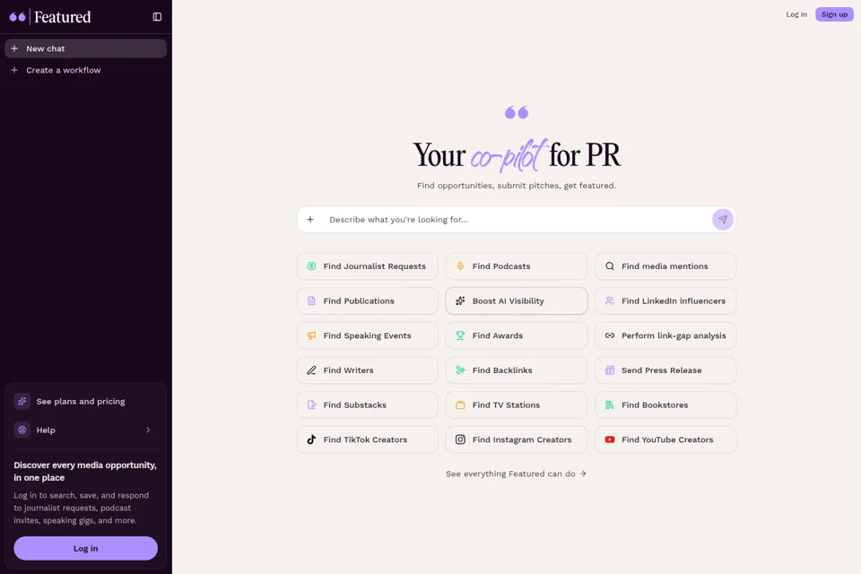 Landing page preview