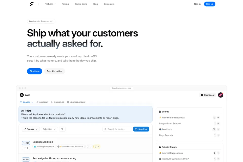 Aperçu de la landing page