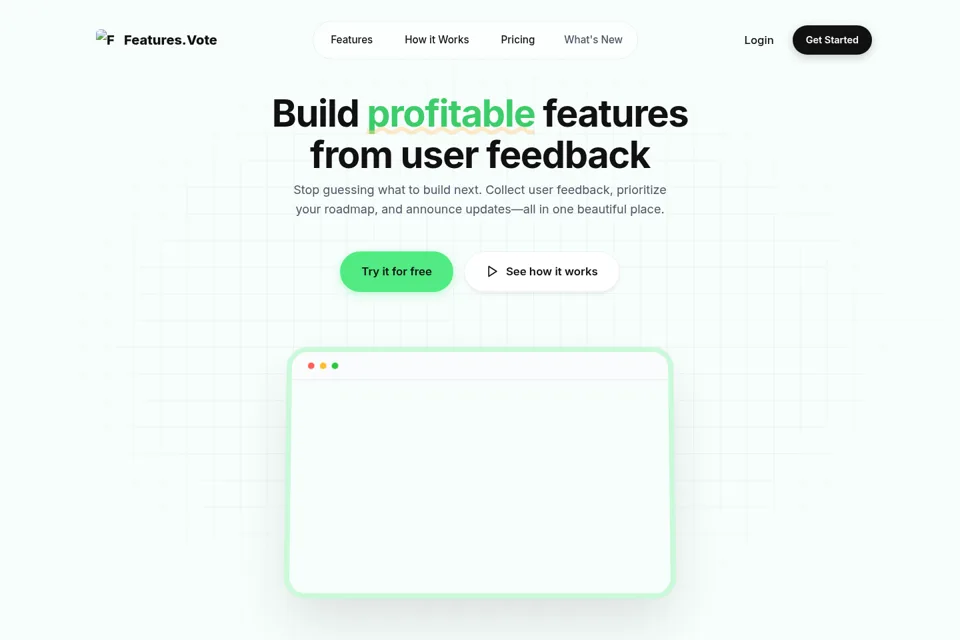 Aperçu de la landing page