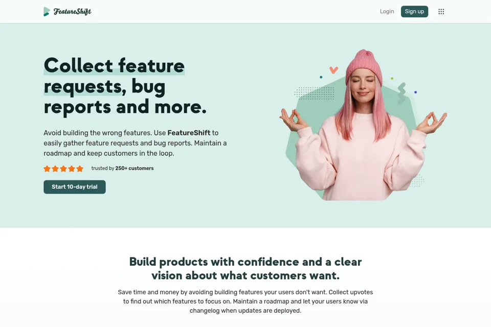 Aperçu de la landing page