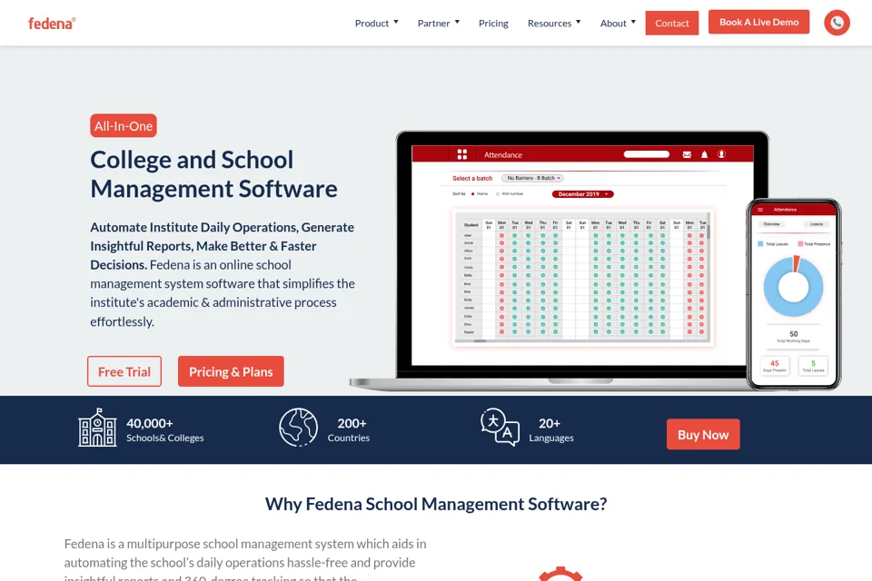 Aperçu de la landing page