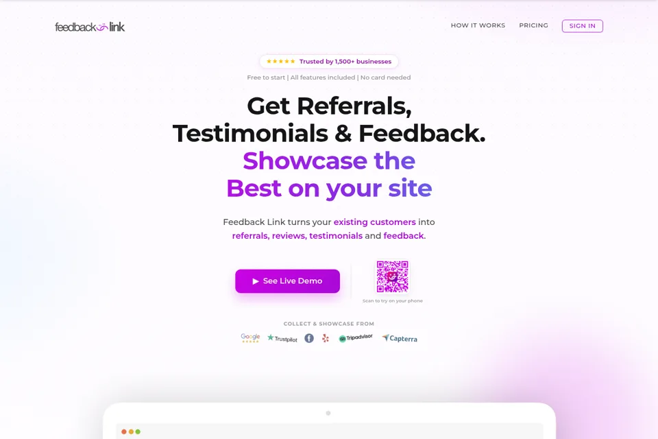 Landing page preview