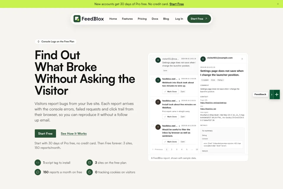 Aperçu de la landing page