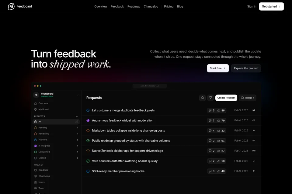 Aperçu de la landing page