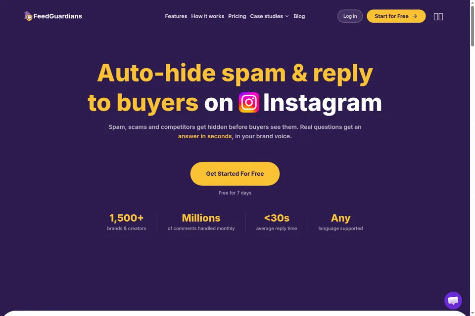 Aperçu de la landing page