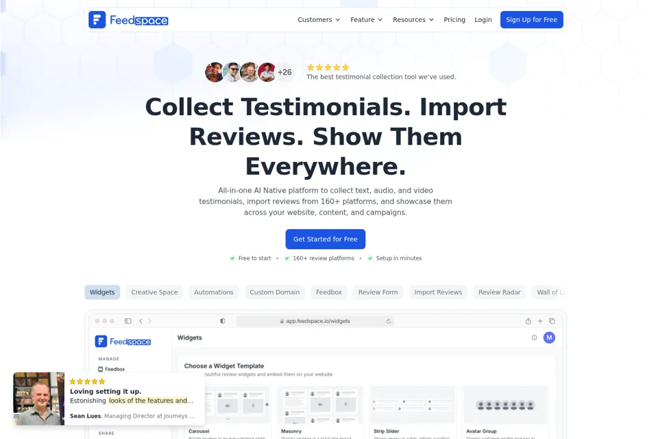 Aperçu de la landing page