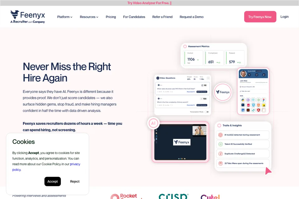 Aperçu de la landing page