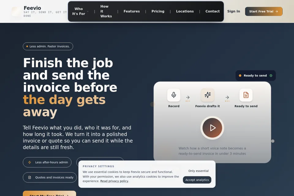 Landing page preview