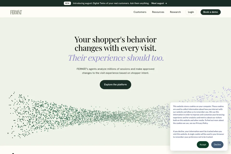 Aperçu de la landing page