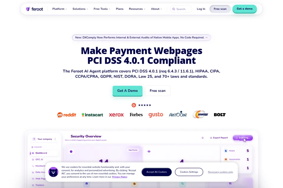 Aperçu de la landing page