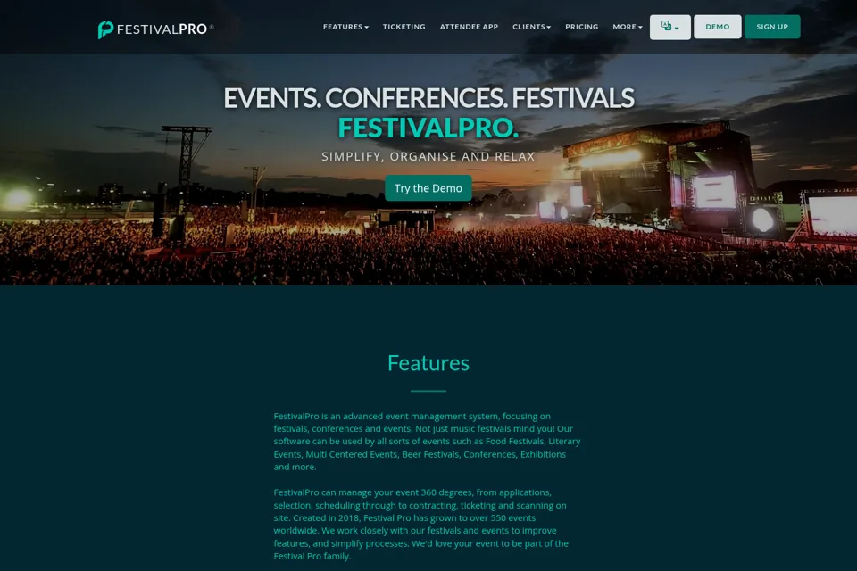Aperçu de la landing page