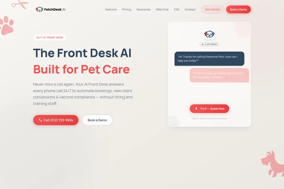 Aperçu de la landing page