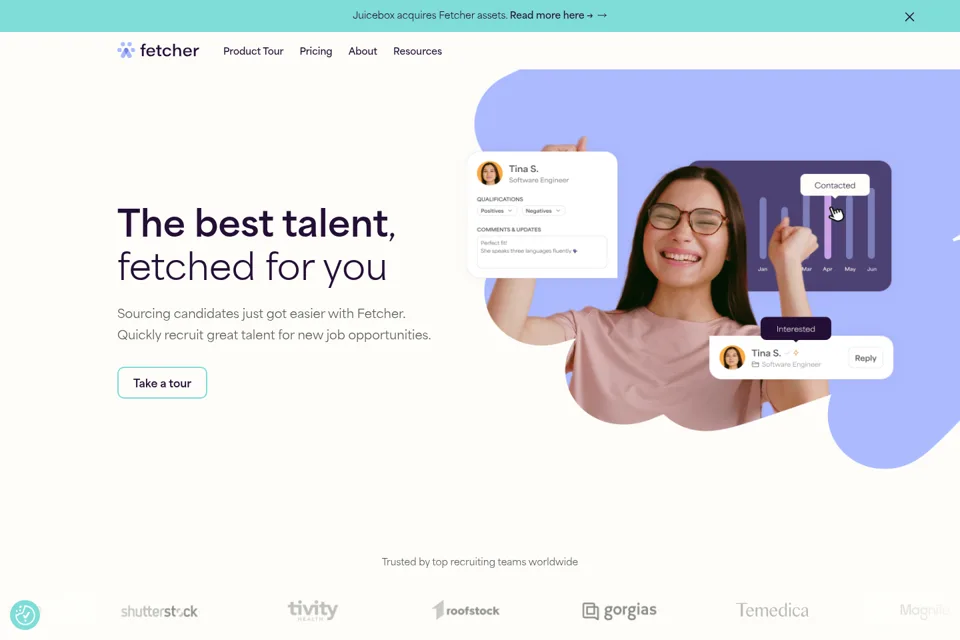 Aperçu de la landing page