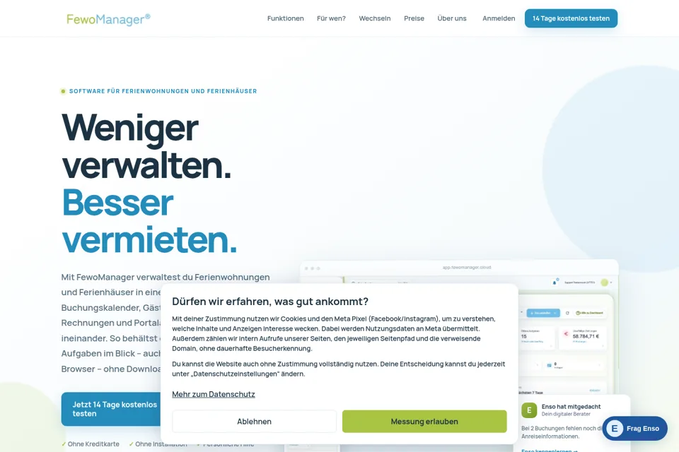 Aperçu de la landing page