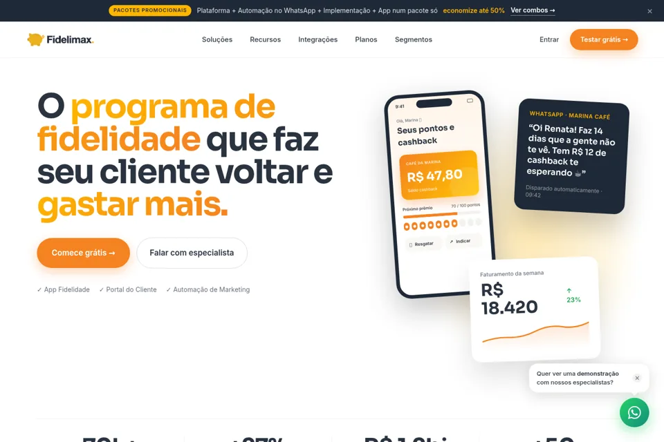 Aperçu de la landing page